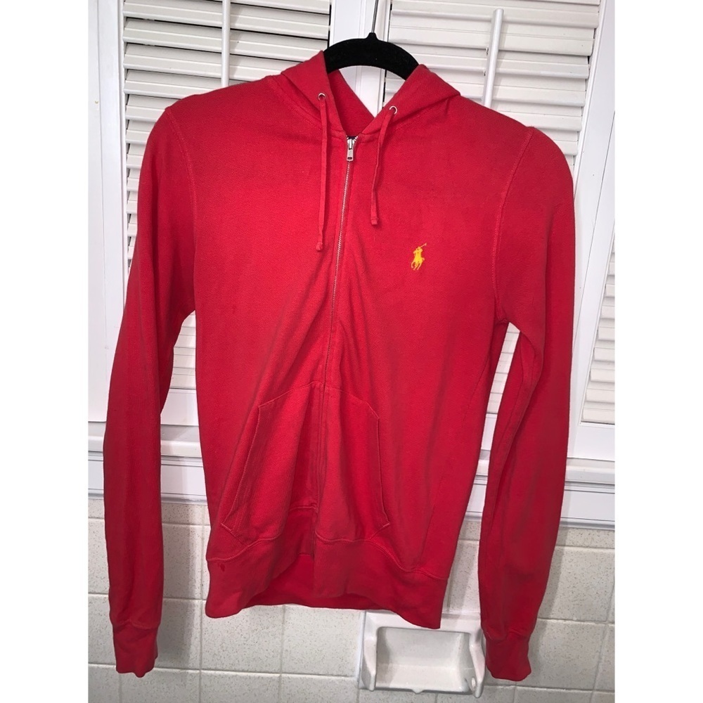Ralph Lauren 100% Cotton Melon Knit Zip-Up Hoodie - Picture 2 of 5